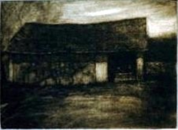 Massey Harris, mezzotint,3&quot;x4&quot;