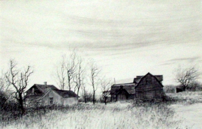 My Tokaido #53, Home Farm, ball point pen, 12&quot;x18&quot;