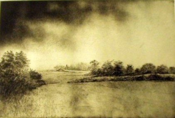 Orchard, Gap, Swale, etching/aquatint, 12&quot;x18&quot;