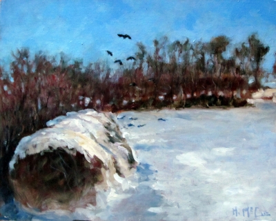 "Crozenshadows", oil on panel, 8"x10"