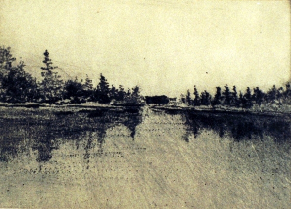 Inlet, Stipple Drypoint, 3&quot;x4&quot;