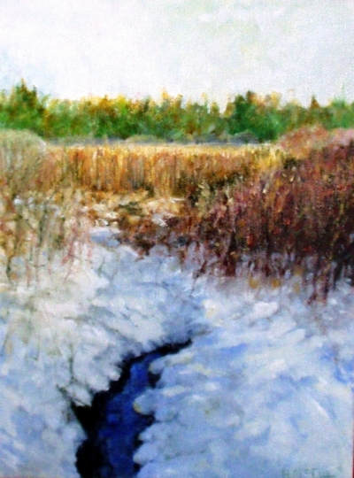 Awakening Marsh, oil on canvas, 12&quot;x9&quot;